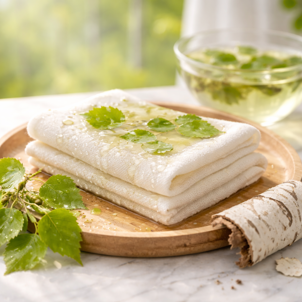 Lindernde Umschläge mit Birkenextrakt bei Hautproblemen und Ekzemen.