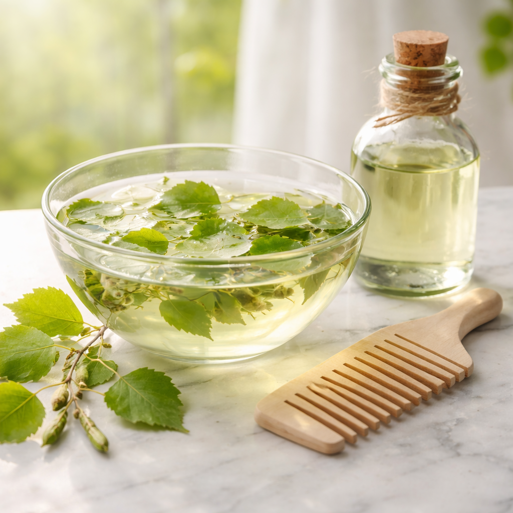 Natürliches Birken-Haartonikum gegen Schuppen und zur Stärkung der Haare.