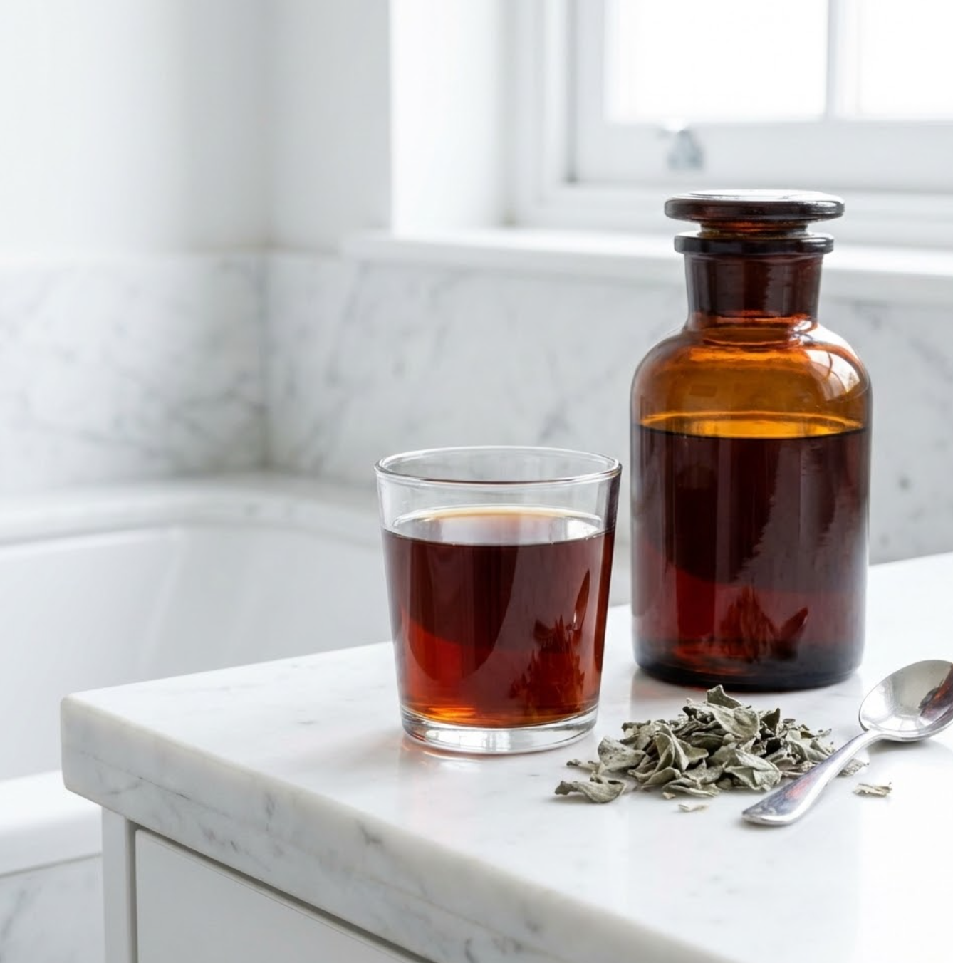 Natürliche Mund- und Gurgellösung aus Cistus creticus: Ein starker Sud zur Pflege von Zahnfleisch und Rachenraum bei Entzündungen.