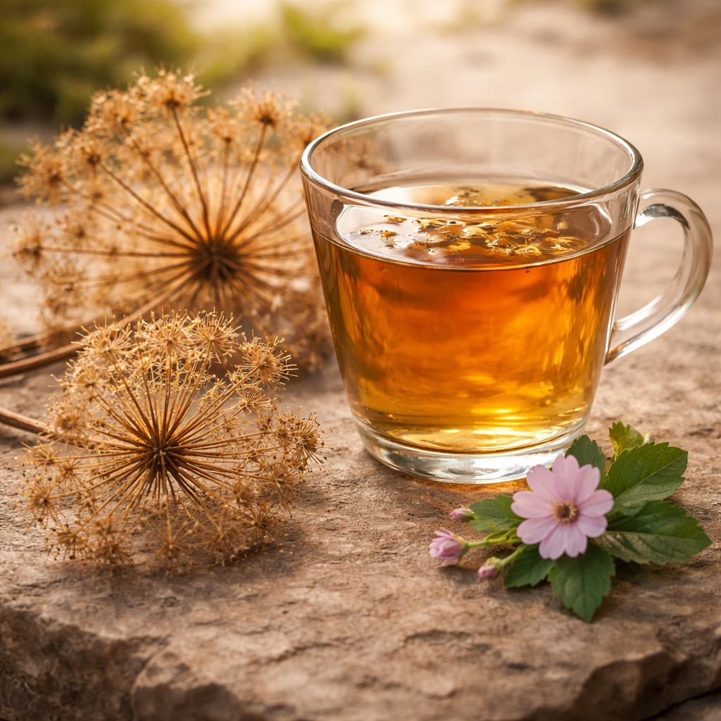 Traditioneller Ammi visnaga Tee zur Entspannung der Harnwege und Unterstützung bei Nierensteinen.
