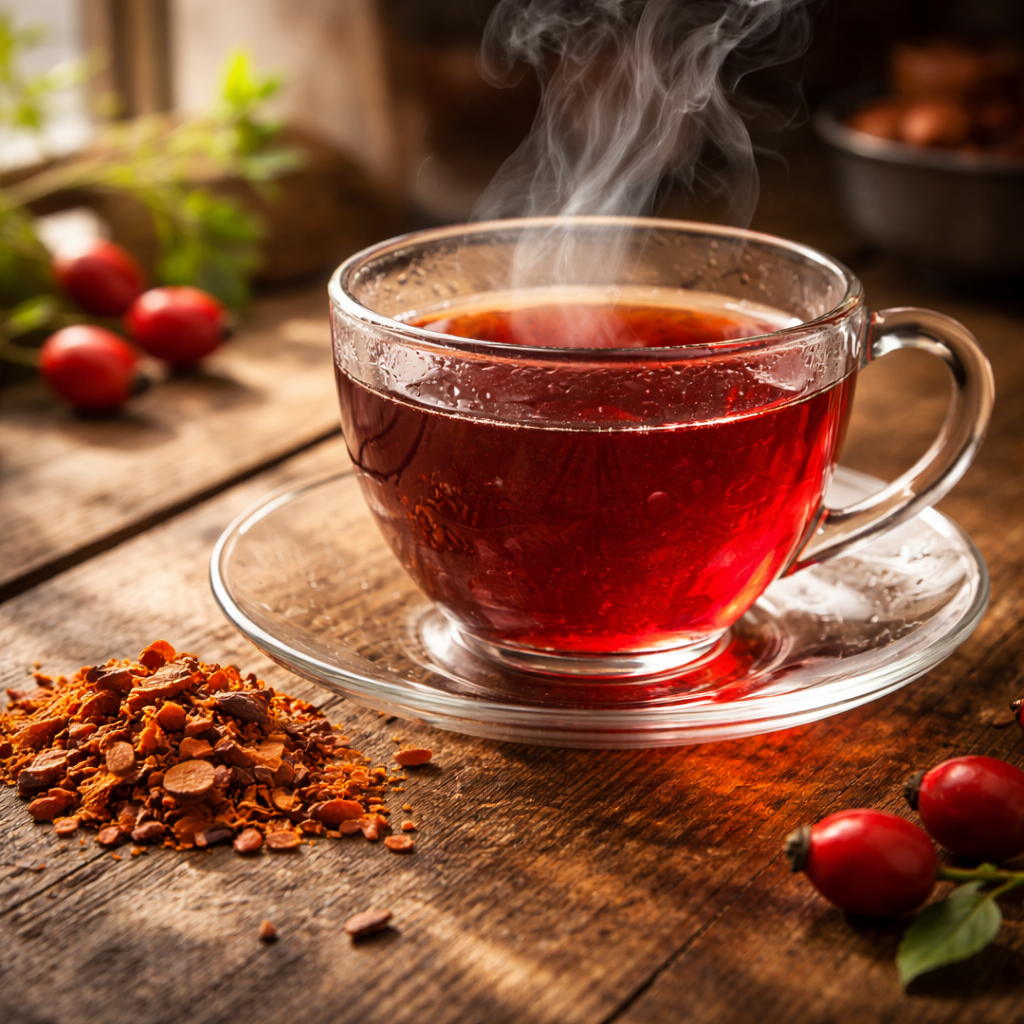 Traditioneller Hagebuttentee (Kuşburnu Çayı) zur Stärkung der Abwehrkräfte in der Erkältungszeit.