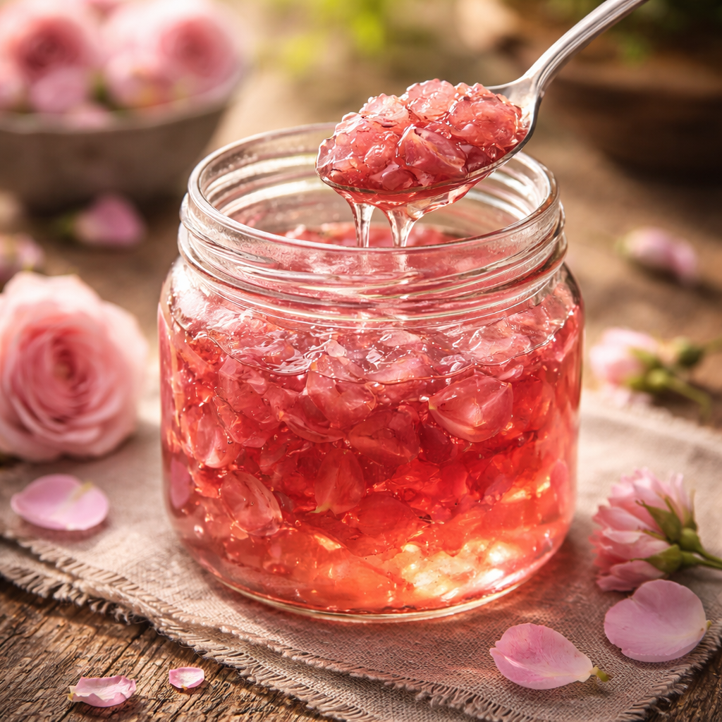 Traditionelle anatolische Rosenmarmelade (Gül Reçeli) als nahrhaftes Elixier für Vitalität.