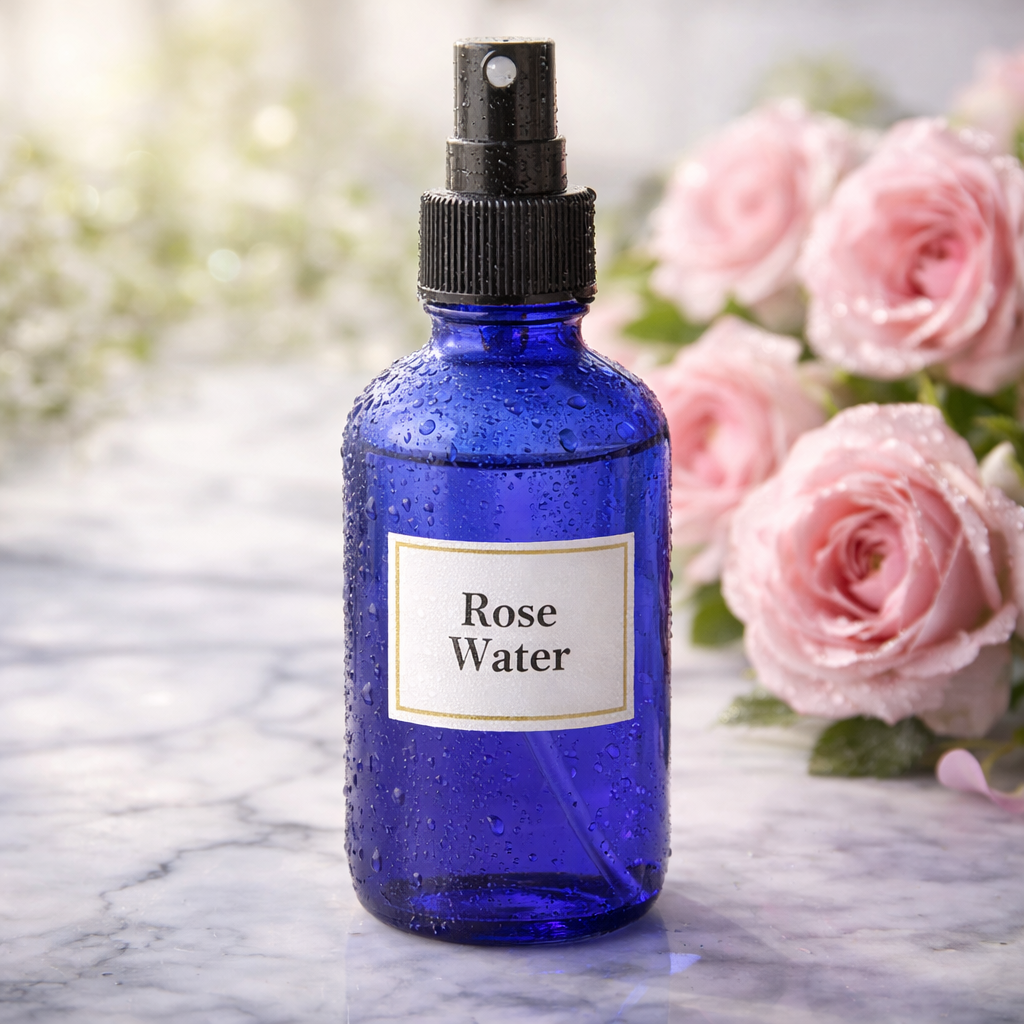 Reines Damaszener-Rosenwasser (Gül Suyu) zur natürlichen Hautpflege und Beruhigung von Entzündungen.