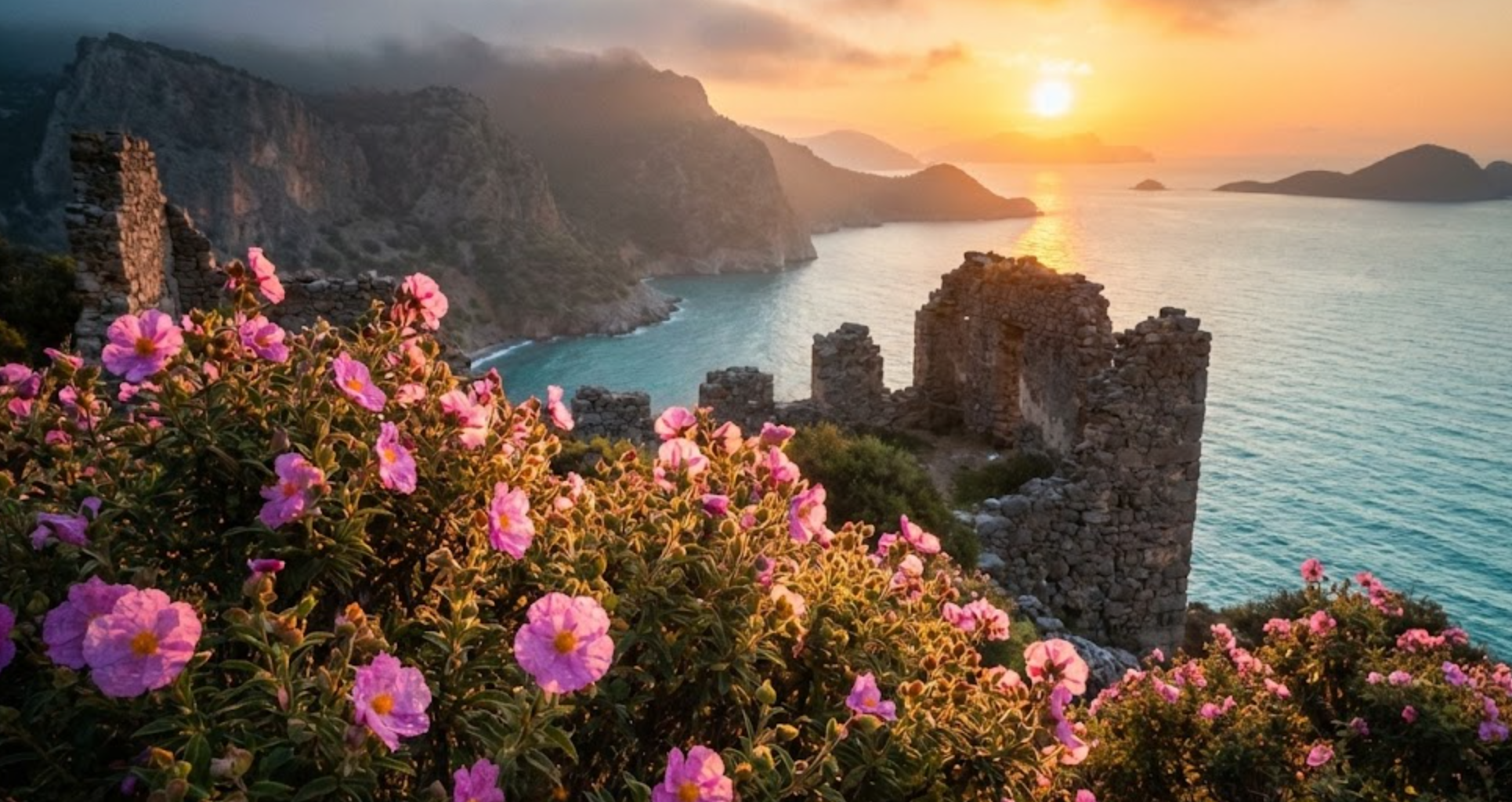 Die Kretische Zistrose (Laden Gülü) an der anatolischen Küste: Ein zeitloser, natürlicher Schutzschild, genährt von der Sonne der Ägäis.